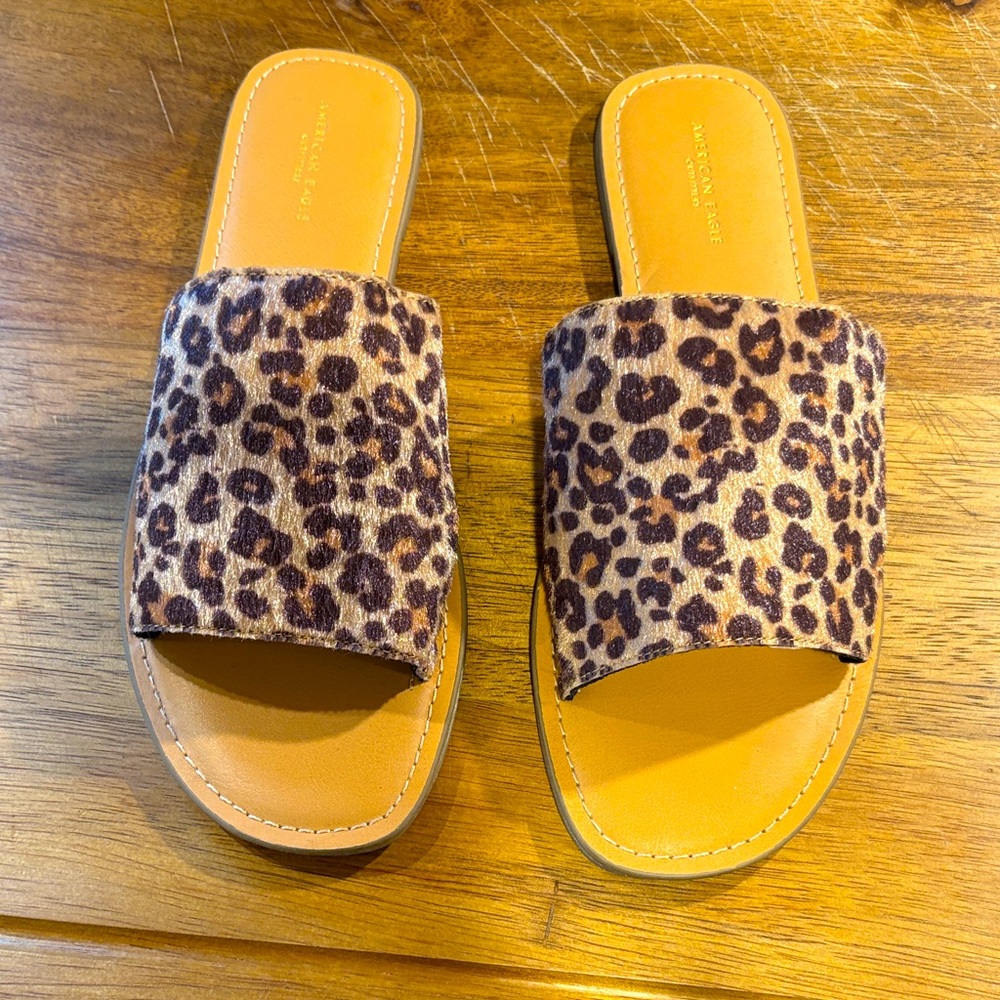 American Eagle Leopard Print Sandals, Size 9